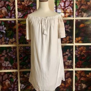Old Navy Embroidered Off the Shoulder Dress White